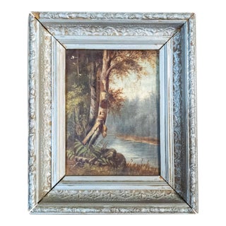 19th Century American Hudson River School Painting of Birch Tree Attributed to Julie Hart Beers For Sale
