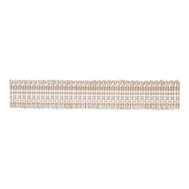 SAMPLE - Schumacher Cotton Strie Tape Narrow In Sand 1/2" For Sale