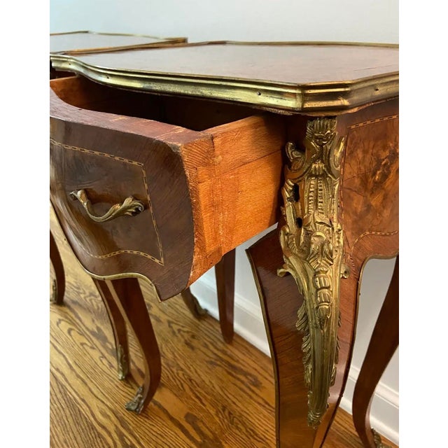 Early 20th Century Early 20th Century French Louis XIV Style Tables With Ornate Gold Ormolu Detail - A Pair For Sale - Image 5 of 12