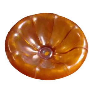 1970s Fenton Iridiscent Orange Stretch Glass Pedestal Console Bowl