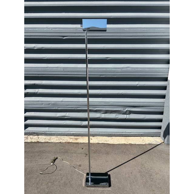 1970s Chrome Torchere by Casella, Floor Lamp For Sale In Miami - Image 6 of 17
