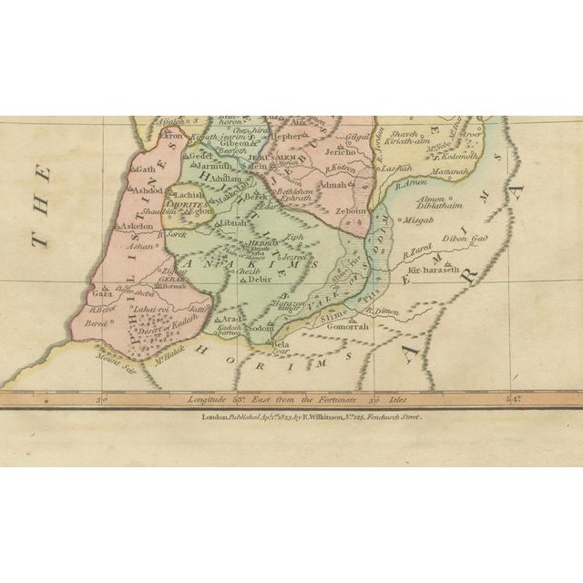 Hand-Colored Biblical Map of Canaan, 1827 For Sale - Image 6 of 10