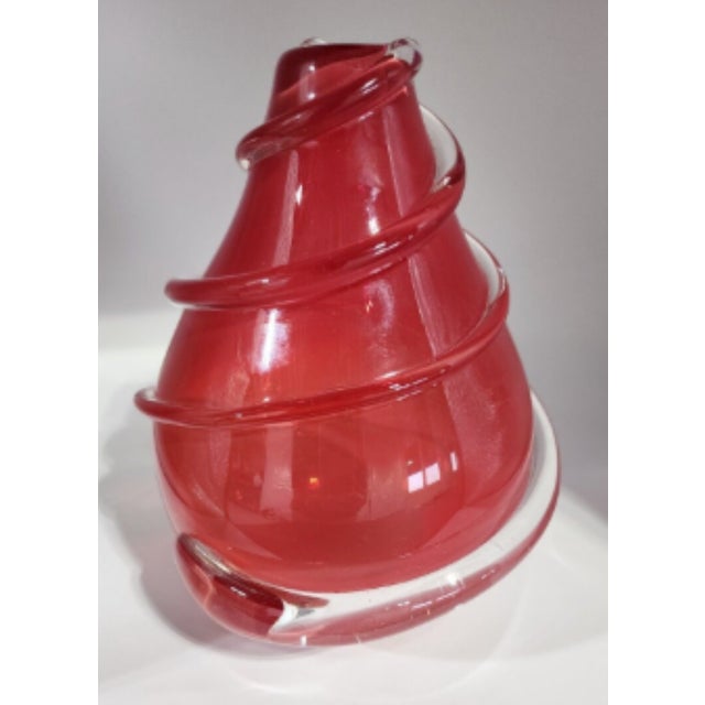 Stunning Signed Silas Kern Studio Art Glass Hand-Blown Vase For Sale - Image 4 of 6