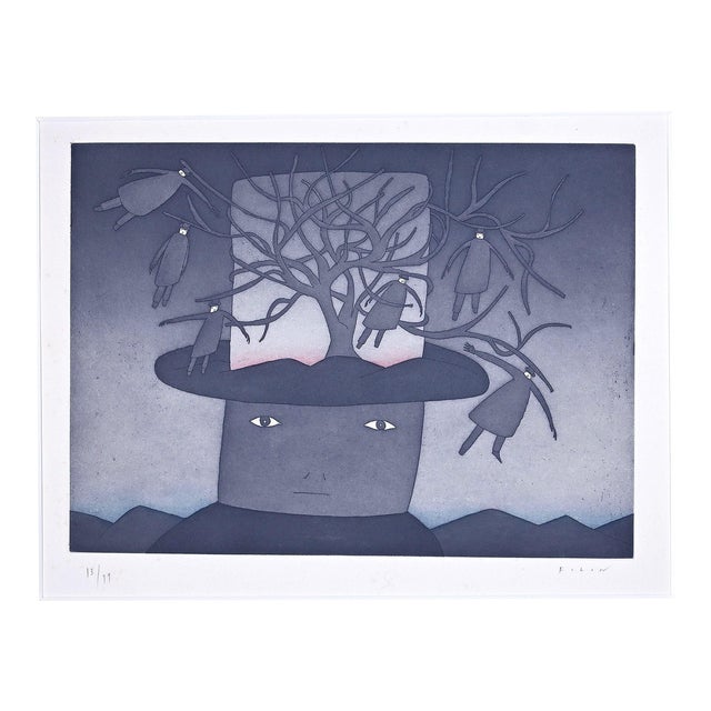 Jean Michel Folon - Dream - Original Etching - 1970 For Sale