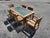 1990s 1990s Brown Jordan Mission Teak & Frosted Glass Outdoor Dining Set - 7 Pieces For Sale - Image 5 of 10