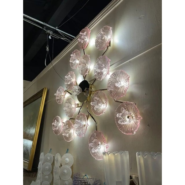 Murano Flower Wall Sconce or Flushmount Chandelier For Sale In Dallas - Image 6 of 6