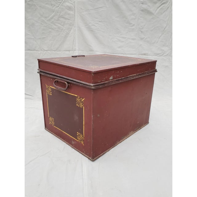 Antique (Dated 1849) English Safe Box "Milner's Portable Fire Resist Patent 212" For Sale - Image 4 of 12