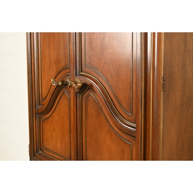 Romweber French Rococo Louis XV Carved Walnut Armoire Dresser, Circa 1960s For Sale - Image 10 of 17