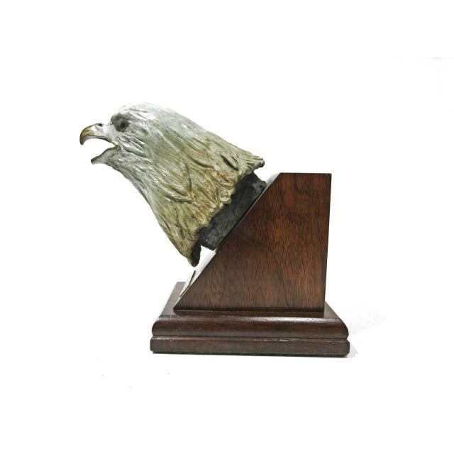 Richard Lawrence 'Scream of Eagle' Bronze Eagle Head Sculpture For Sale - Image 9 of 12