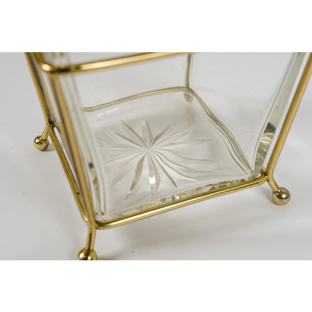 Art Deco Sugar Bowl with Original Glass and Brass Details, Vienna, 1920s For Sale - Image 12 of 13