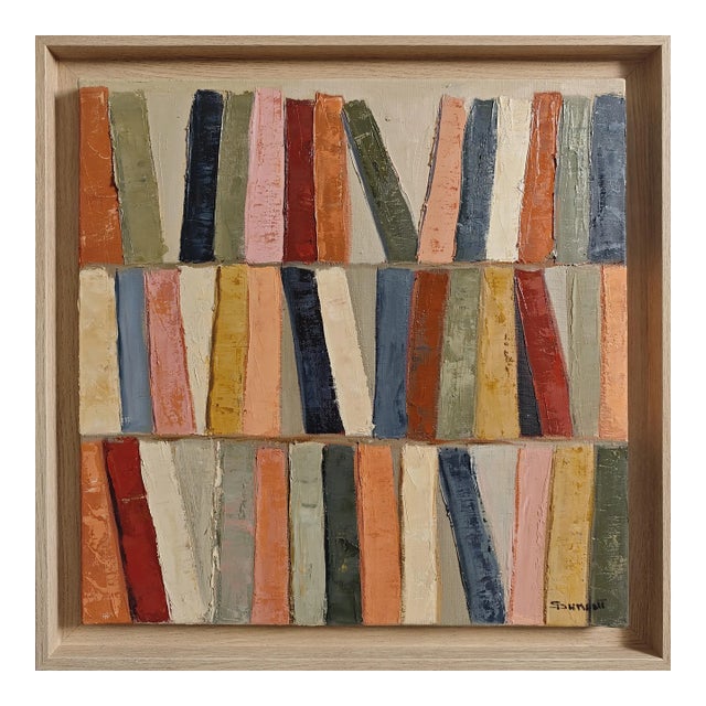 Partion Coloree, Abstract Library, Contemporary, Framed by Sophie Dumont For Sale