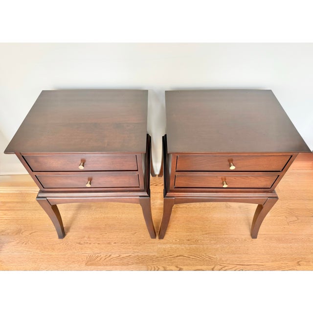 2020s Caperton Furnitureworks Pair of Handmade Solid Cherry Nightstands For Sale - Image 5 of 12