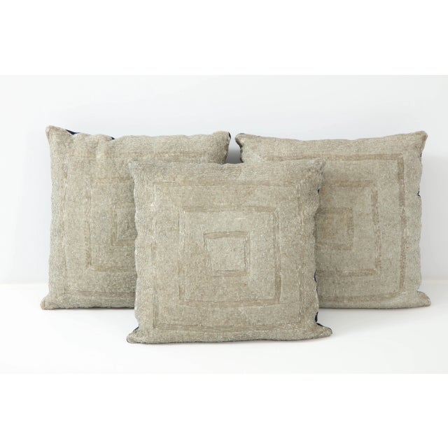 Hollywood Regency Vintage Beaded Pillows - Set of 3 For Sale - Image 3 of 7