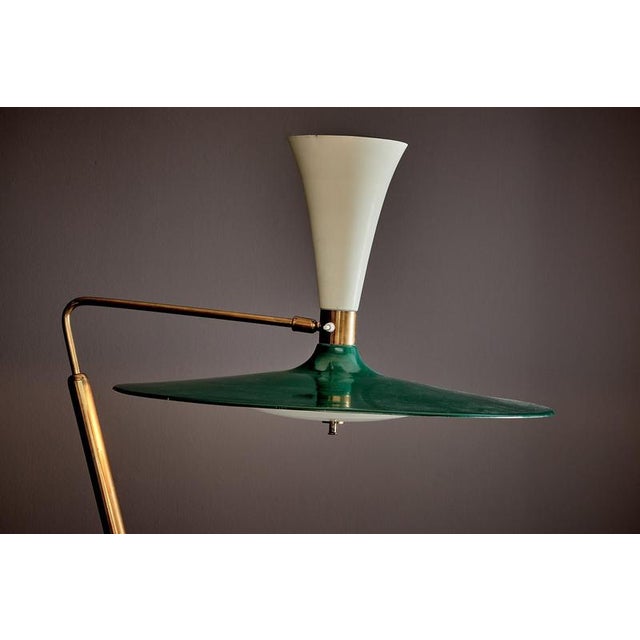 Floor Lamp with White Marble Base in the style of Stilnovo, Italy, 1950s For Sale - Image 6 of 17
