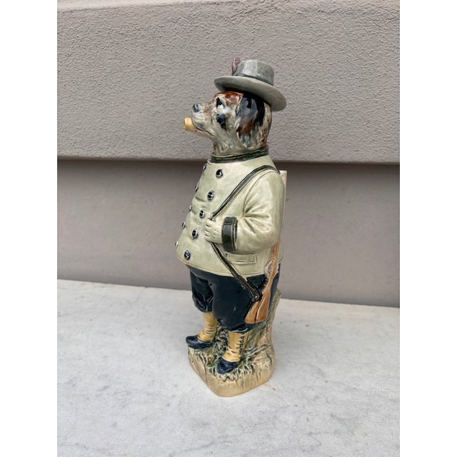 Majolica German Dog Bottle, Circa 1890 For Sale In Austin - Image 6 of 8