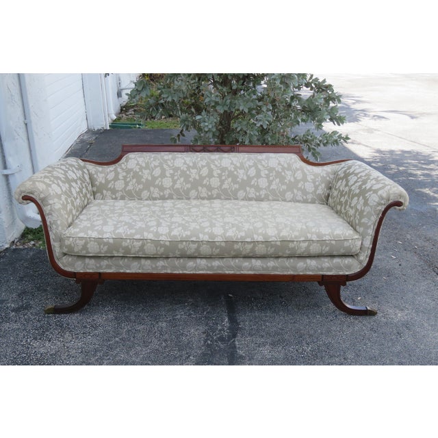 Duncan Phyfe 1940s Mahogany Hand Carved Tapestry Sofa Couch Chairish