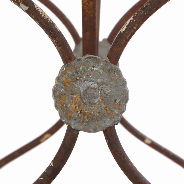 French French Iron Marble Top Bistro Table, Circa 1920 For Sale - Image 3 of 5