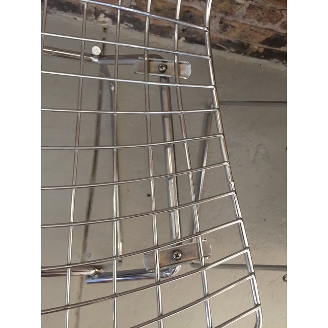 Mid 20th Century Set Six Attributed to Harry Bertoia for Knoll Wire Side Chair Mid-Century Chrome With Covers For Sale - Image 5 of 10