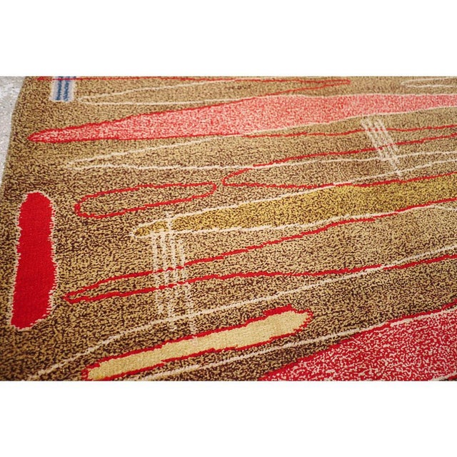 Mid-Century Modern Handmade Turkish Room Size Rug in the Style of Atomic Art For Sale In New York - Image 6 of 10