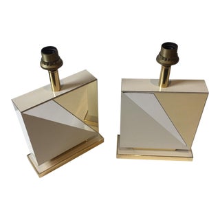 1970s Lacquered and Brass Table Lamps - a Pair For Sale