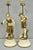 Renaissance Antique French Victorian Moreau Figural Metal Boy and Girl Table Lamps (B), Pair For Sale - Image 3 of 12