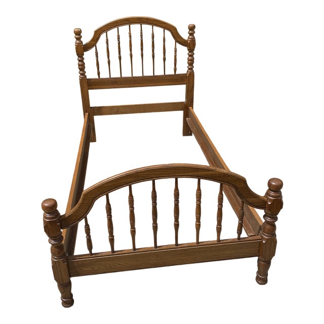 Vintage Turned Wooden Twin Bed Chairish