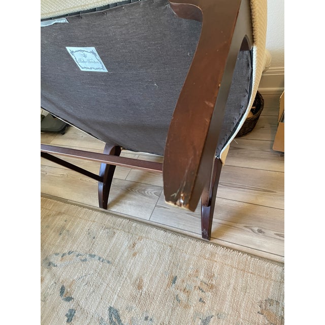 Vintage Barbara Barry for Baker Cream Upholstered Slipper Chair For Sale - Image 9 of 10
