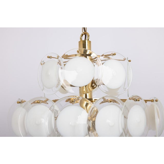 Murano Glass Disc Chandelier by Vistosi for Mazzega, Italy, 1970s For Sale - Image 4 of 13
