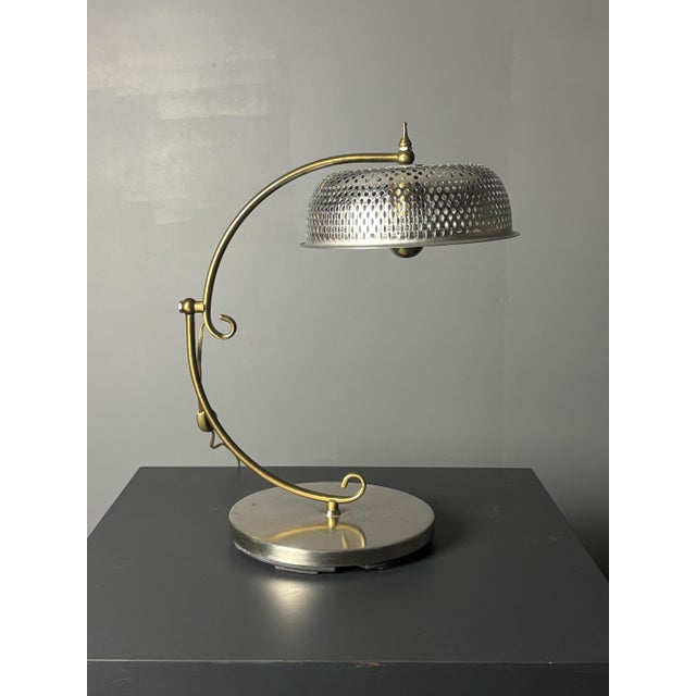 Mid-Century French Sculptural Adjustable Table Lamp with Perforated Shade, 1960s For Sale - Image 16 of 18