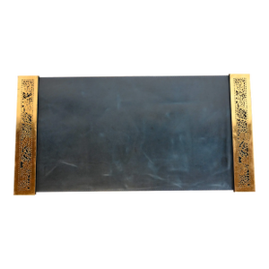 Tiffany Studios New Grapevine Bronze Doré Blotter Ends With Leather Desk Blotter