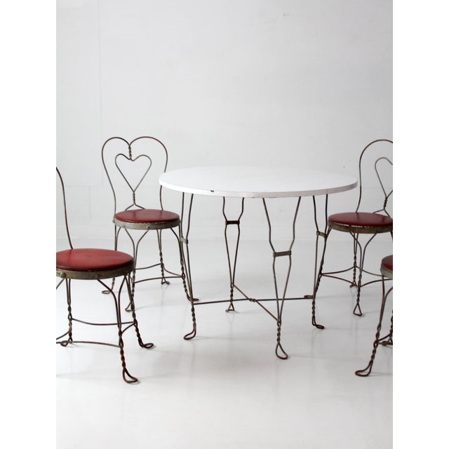 Vintage 1960s Simpson Bosworth Heart Back Ice Cream Parlor Dinette Set For Sale - Image 18 of 18