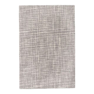 Dash & Albert by Annie Selke Crosshatch Dove Grey Micro Hooked Wool Rug, 2' x 3' For Sale
