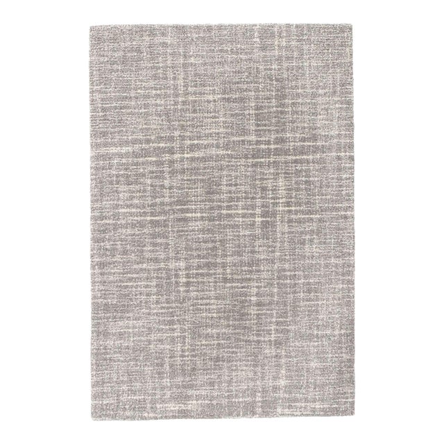 Dash & Albert by Annie Selke Crosshatch Dove Grey Micro Hooked Wool Rug, 2' x 3' For Sale