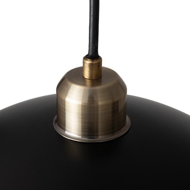 Metal 1970s Luna Bella Pendant Light Small - Matte Black, Weathered Brass For Sale - Image 7 of 10