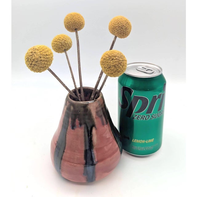 Brick Red Vintage Studio Pottery Drip-Glaze Bud Vase For Sale - Image 8 of 11