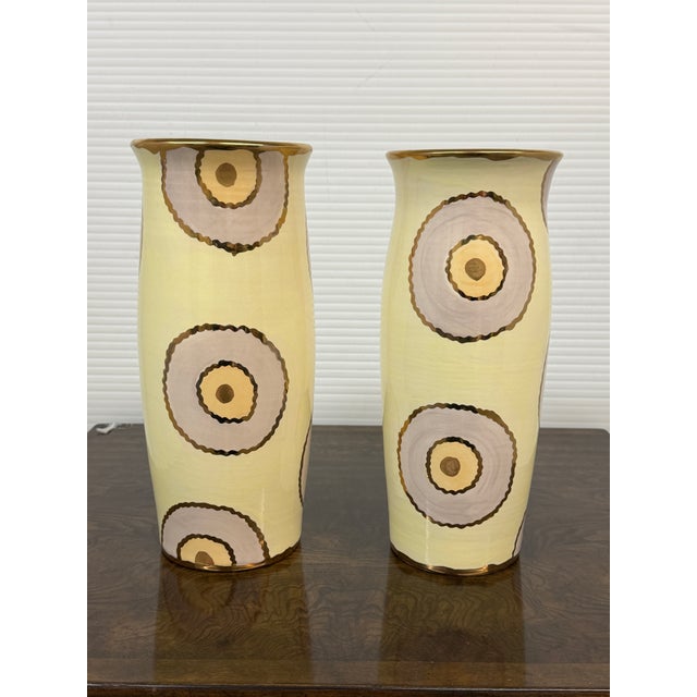 Design Plus Gallery presents a Pair of Ceramic Bullseye Vases by Sylvia Corrette. The artist behind the vases is a...