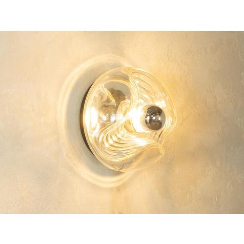 Glass Wave Wall Lamp from Peill & Putzler, 1970s For Sale - Image 8 of 8
