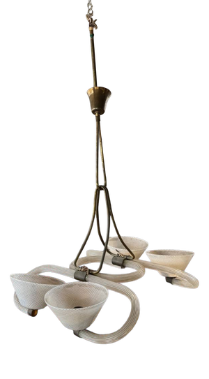 Refined Murano Glass Chandelier by Barovier & Toso, 1960s