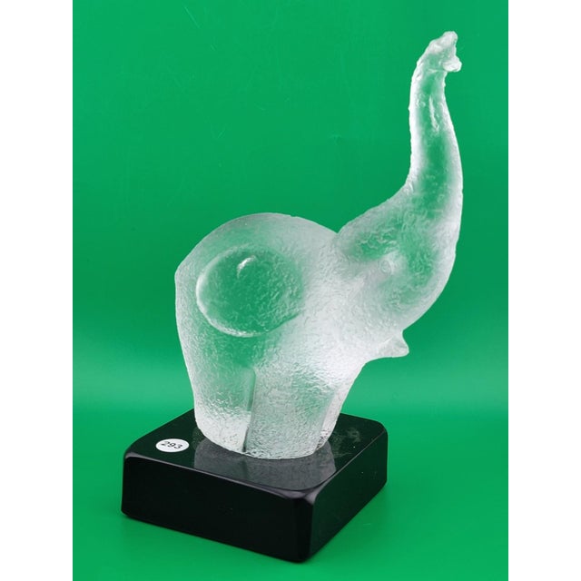 This rare frosted art glass elephant figurine is signed "Robla" and attributed to Archimede Seguso, a renowned brand from...