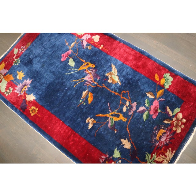 Textile Zabihi Collection Signed Chinese Art Deco Carpet - 2'8" x 4'5" For Sale - Image 7 of 8