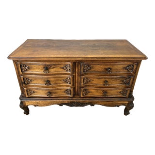 Vintage Louis French Oak Chest of Drawers with Six Drawers For Sale