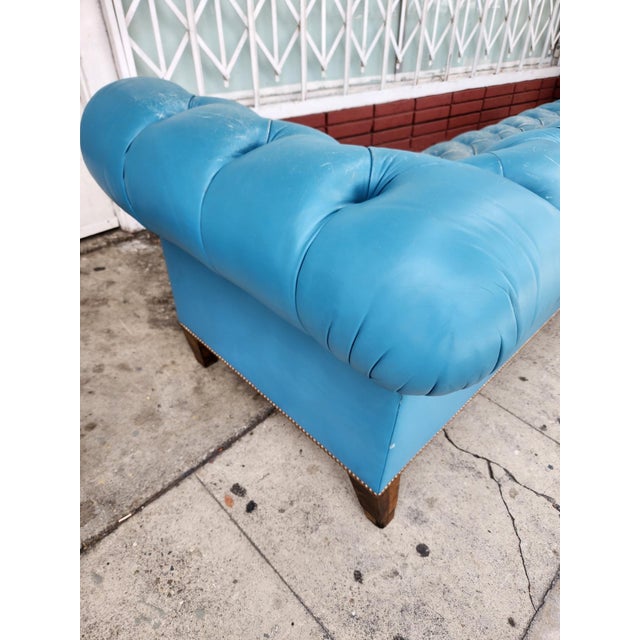 1960s 1960's Blue Chesterfield Sofa For Sale - Image 5 of 12