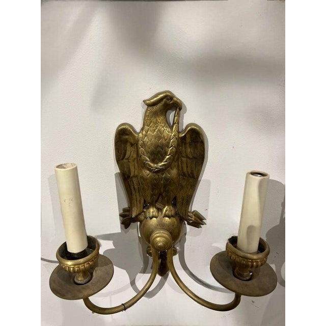 1920s Caldwell Federal Style Eagles Sconces - a Pair For Sale In New York - Image 6 of 7
