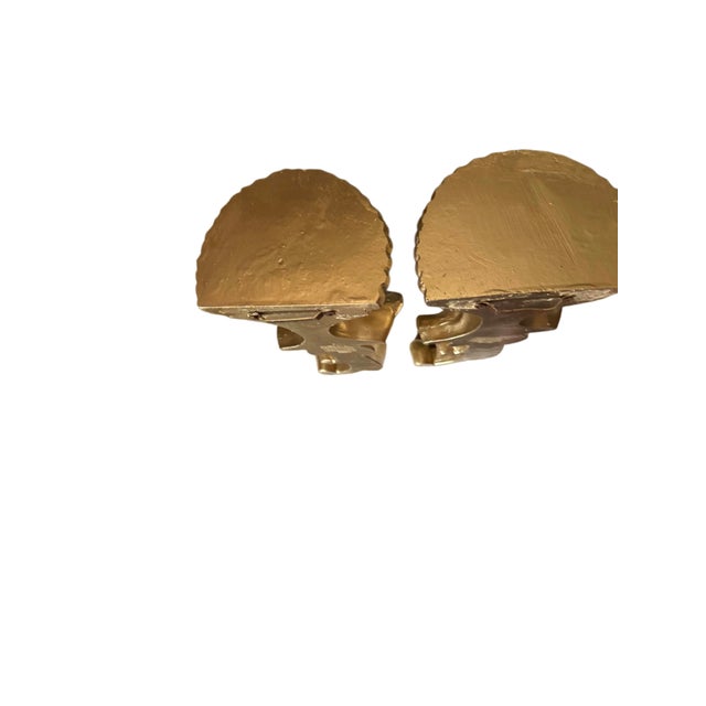 Gothic Pair of Ornate Gilt Acanthus Leaf Wall Sconces / Candle Shelves For Sale - Image 3 of 12
