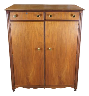 Antique Early 20th C. American Walnut Gentlemans Chest of Drawers Chifforobe 49"