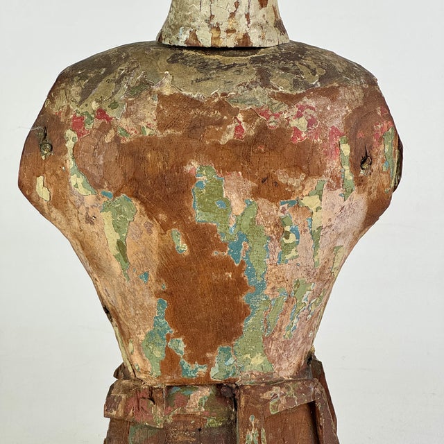 Early 19th Century Stupendous & Charming Salvaged Antique Carved Wood Santos Mannequin Sculpture, 16" H For Sale - Image 5 of 17