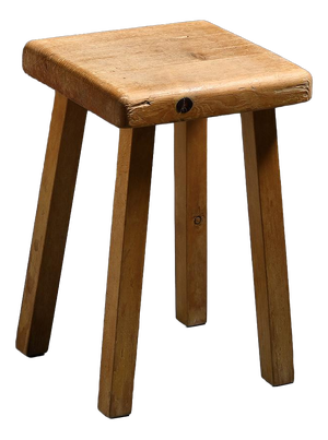 Vintage Pine Stool, France, 1980s