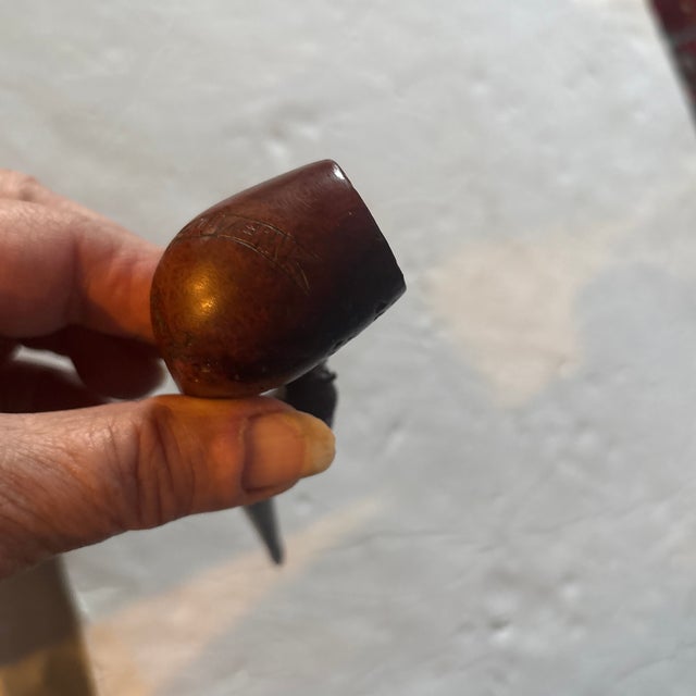 Black Forest Carved Wood Pipe With Grizzly Bear on Stem For Sale - Image 4 of 4