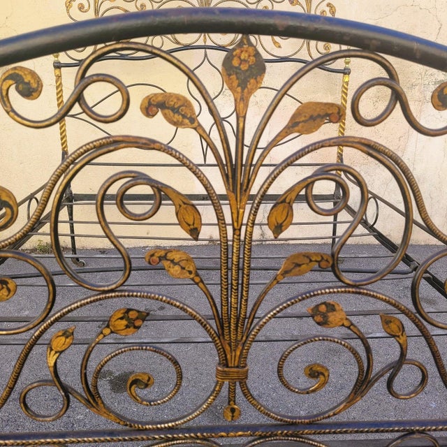 Antique Painted Iron Bed For Sale - Image 11 of 18