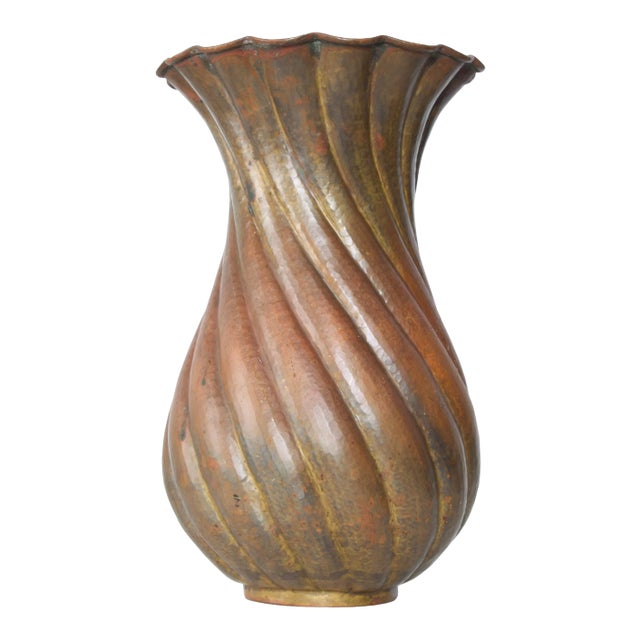 1950s Egidio Casagrande Italia Patinated Brass Vase For Sale
